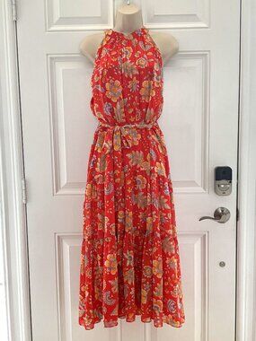 NEW Long Red Floral Dress by Nanette Lepore